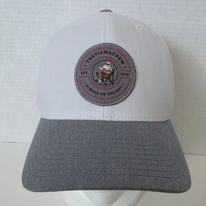 NWOT Travis Mathew Santa Always On Holiday Snapback Hat Golf White Flexfit